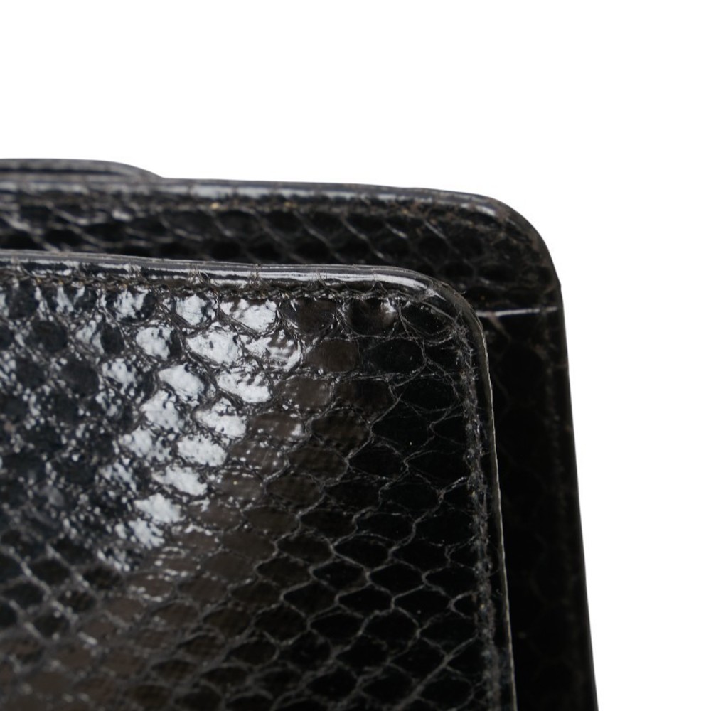 Gucci Python Shoulder Bag Black Leather - image 7